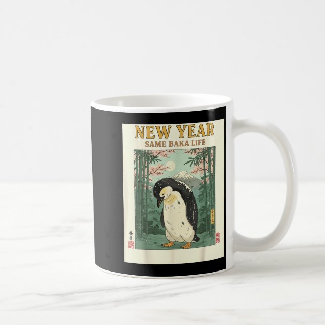 Caneca De Café New Year Same Baka Life Penguin New Year 2026 Reso (Direita)