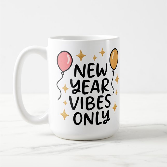 Caneca De Café "New Year Vibes Only" Coffee Mug (Esquerda)