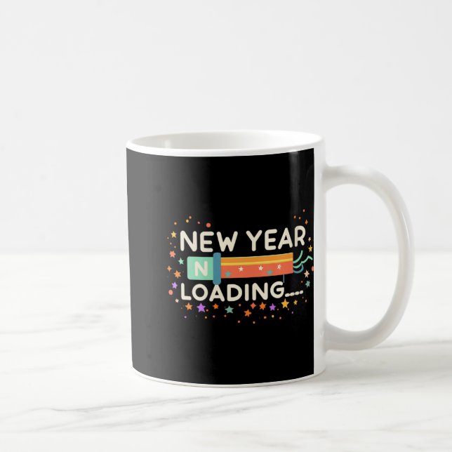 Caneca De Café New Years Eve Loading Winter Holiday Greeting Fest (Direita)