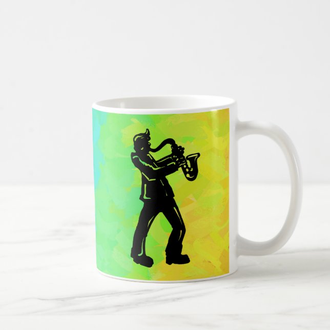 Caneca De Café New York Boogie Nights Saxofone Rainbow (Direita)