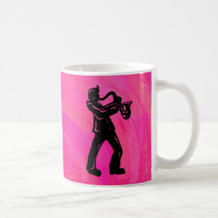 Caneca De Café New York Boogie Noites Saxofone Rosa Quente