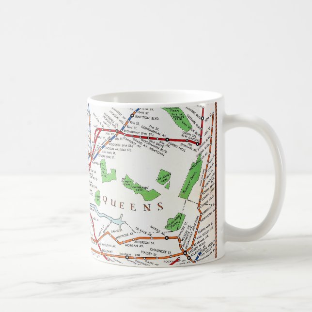 Caneca De Café New York: Metro Mapa, 1940 (Direita)