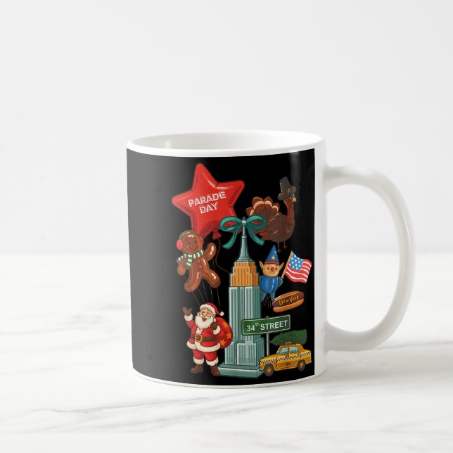Caneca De Café New York Parade Day Thanksgiving Santa Taxi  (Direita)