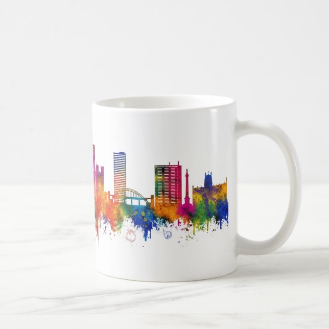 Caneca De Café Newcastle UK Skyline (Direita)