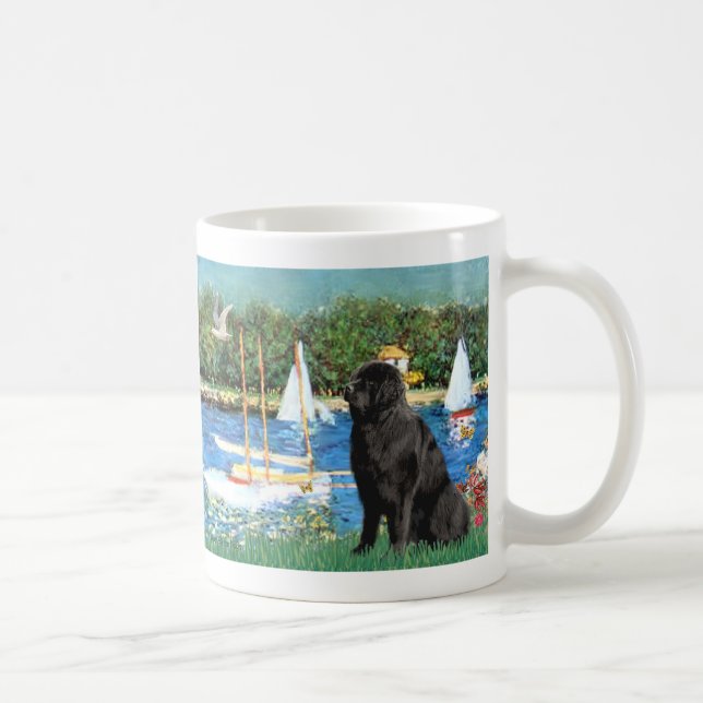 Caneca De Café Newfie 1 - Barcos à vela (Direita)