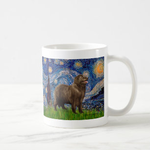 Caneca De Café Newfie (marrom2) - Noite Estrelada