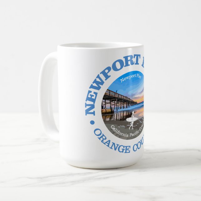 Caneca De Café Newport Beach (C) (Frente Esquerda)