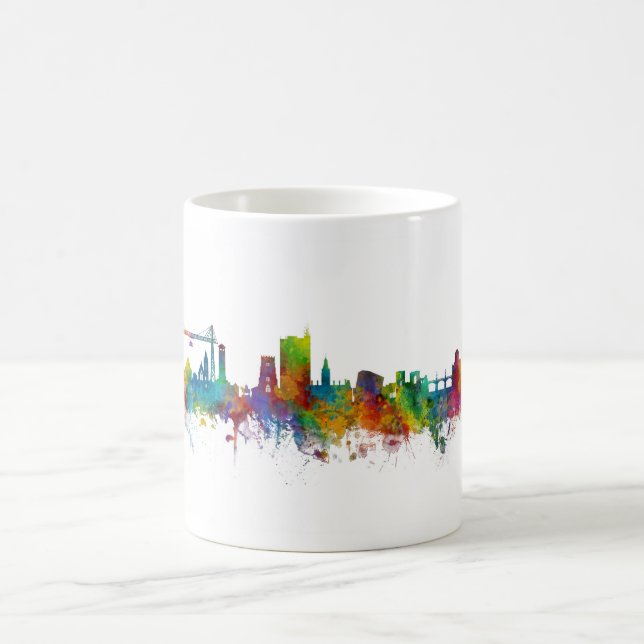 Caneca De Café Newport Wales Skyline (Centro)