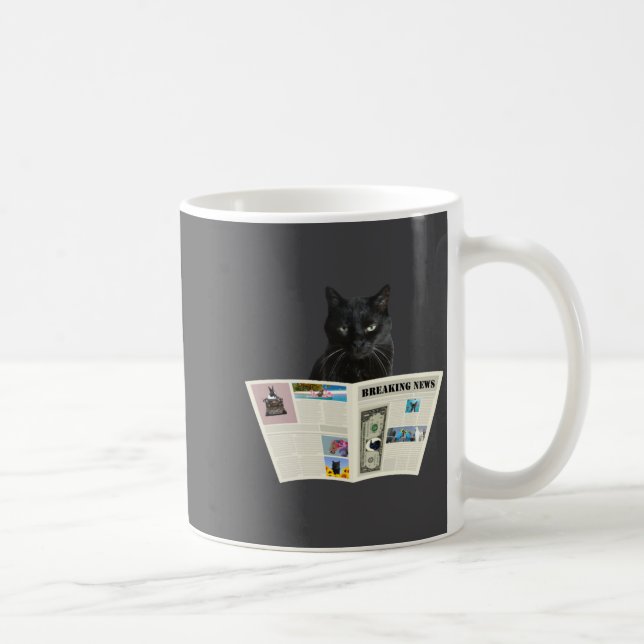 Caneca De Café Newspaper Breaking News Black Cat Au Journal  (Direita)