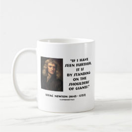 Caneca De Café Newton que está nos ombros de Giants