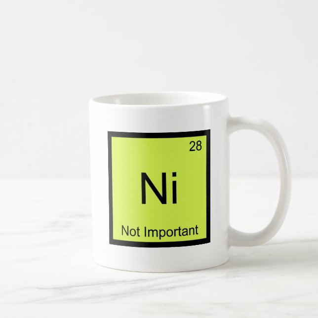 Caneca De Café Ni - Símbolo Não Importante De Elemento De Química (Direita)