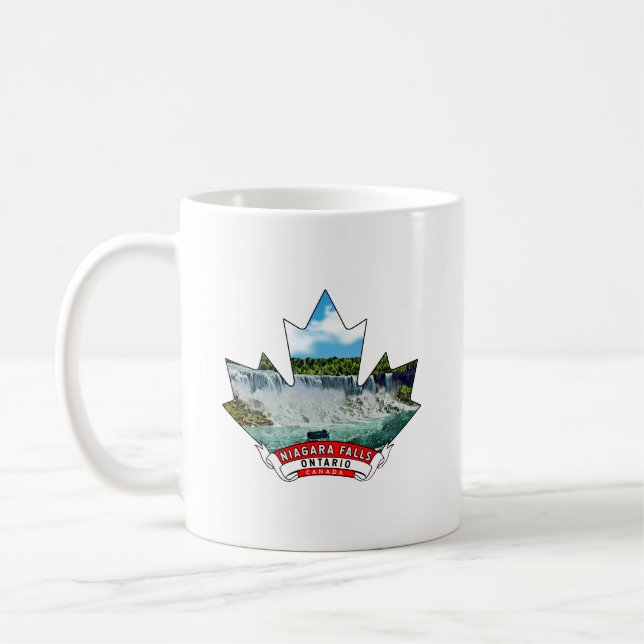 Caneca De Café Niagara Falls, Ontario Canada Maple Leaf (Esquerda)