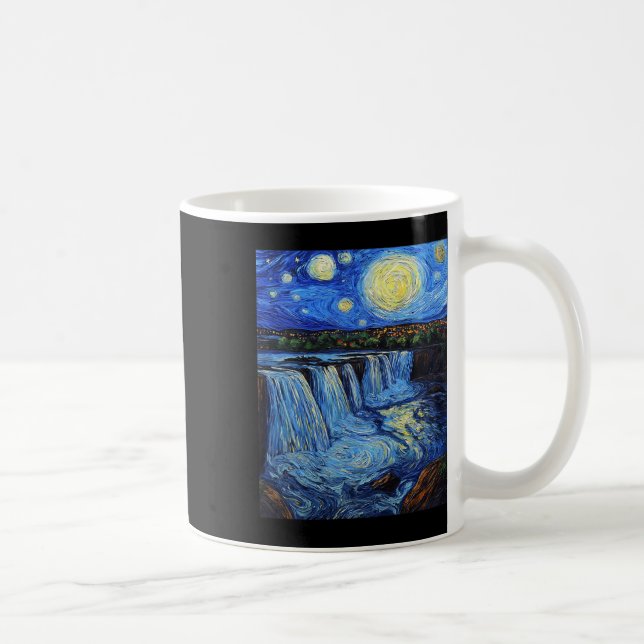 Caneca De Café Niagara Falls - Van Gogh Style - Starry Night  (Direita)