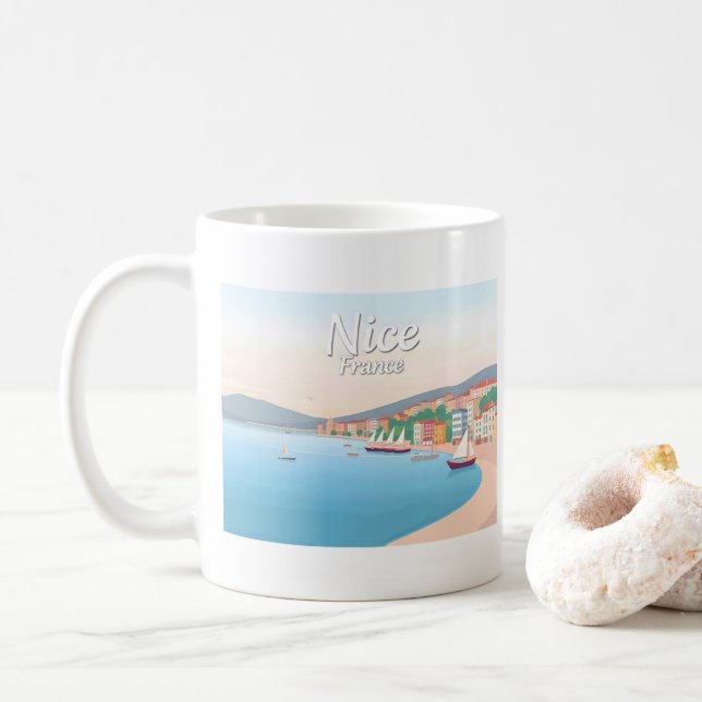 Caneca De Café Nice França Riviera Pastel Viagem (Com Donut)