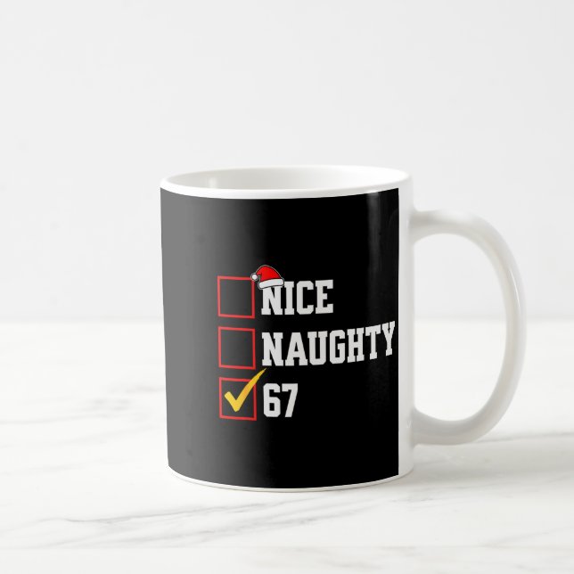 Caneca De Café Nice Naughty 67 Christmas Six Seven Xmas Costume M (Direita)