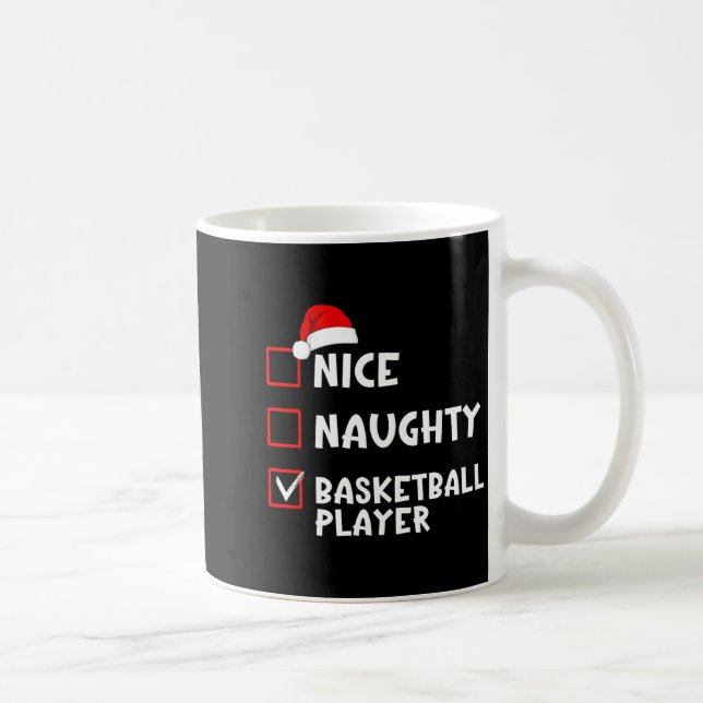 Caneca De Café Nice Naughty Basketball Player Funny Christmas Lis (Direita)