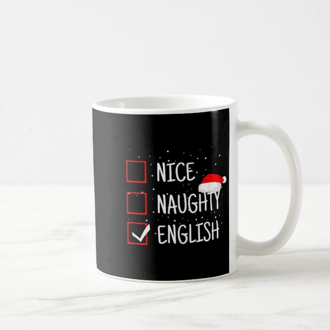 Caneca De Café Nice Naughty English Christmas Checklist Funny Eng (Direita)
