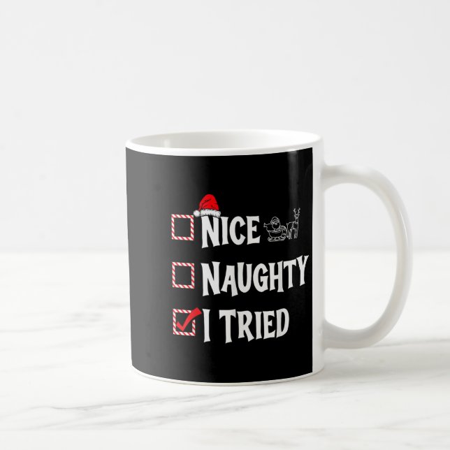 Caneca De Café Nice Naughty - I Tried Christmas List  (Direita)