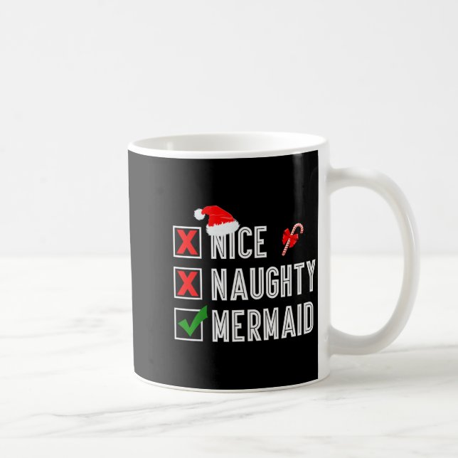 Caneca De Café Nice Naughty Mermaid Merry Christmas Santa Claus X (Direita)