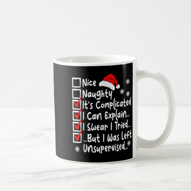 Caneca De Café Nice Naughty Multi Checklist Funny Christmas List  (Direita)