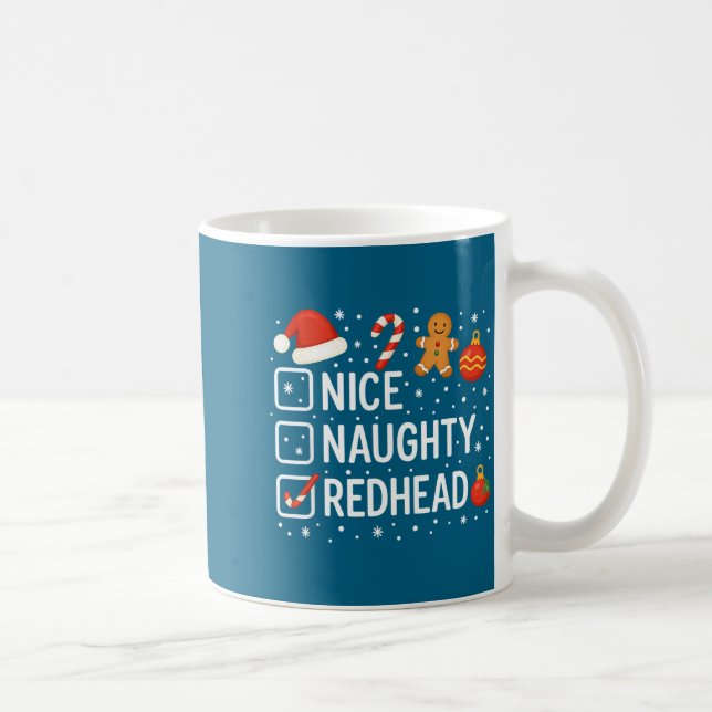 Caneca De Café Nice Naughty Redhead Funny Christmas Quote  (Direita)