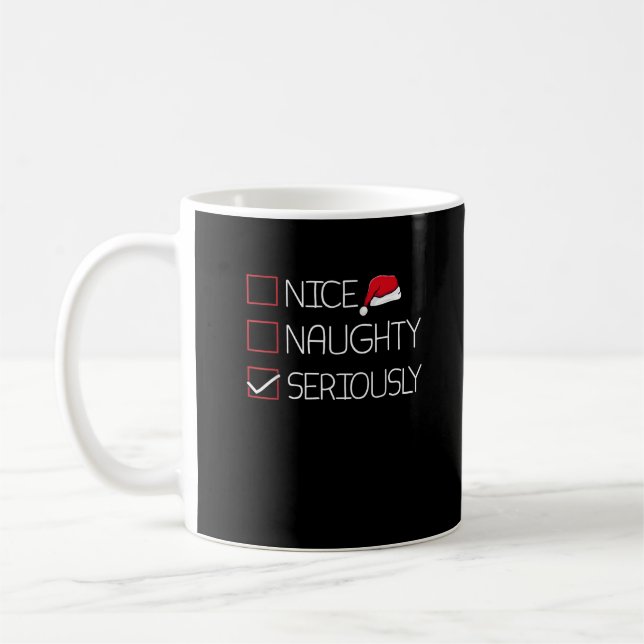 Caneca De Café Nice Naughty Seriously Christmas Modern Style (Esquerda)