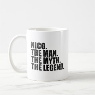 Caneca De Café Nico nome, Nico O Homem O Mito A Lenda