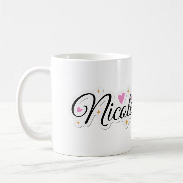 Caneca De Café Nicole name cute design (Esquerda)