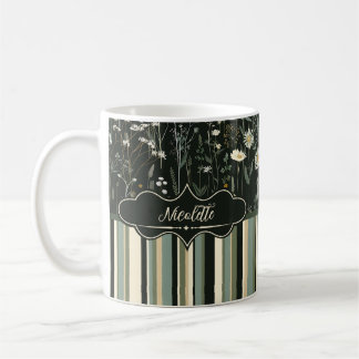 Caneca De Café Nicolette Dark Daisy Floral Striped