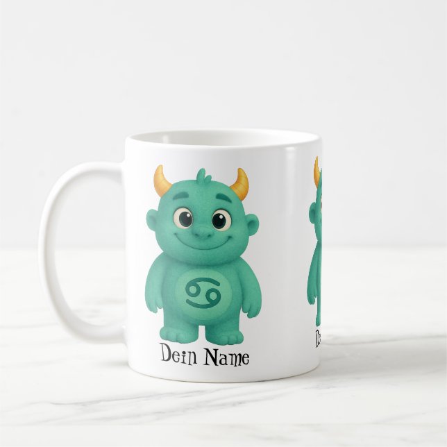 Caneca De Café niedliches Sternzeichen Monster Krebs (Esquerda)