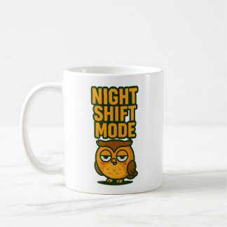 Caneca De Café Night Shift Mode Sleepy Droopy Owl Cartoon Humor
