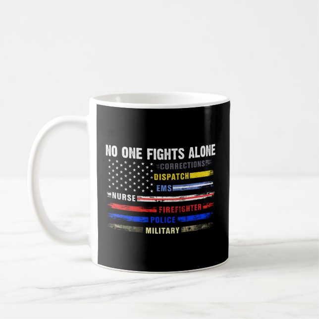 Caneca De Café Ninguém Luta Sozinho Heroes Da Primeira Resposta U (Esquerda)