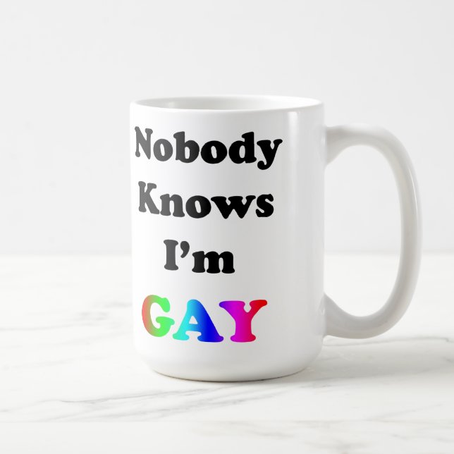 Caneca De Café Ninguém sabe que sou Gay (Direita)