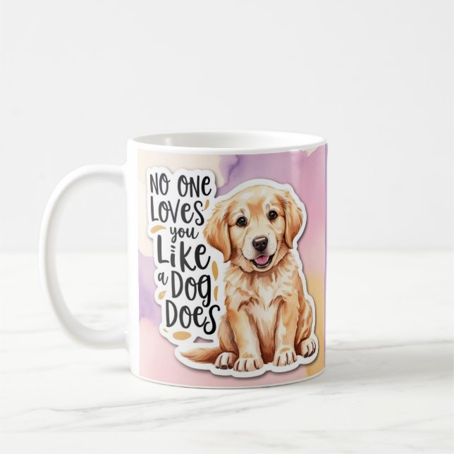 Caneca De Café Ninguém Te Ama Como Um Cão Faz Mug (Esquerda)