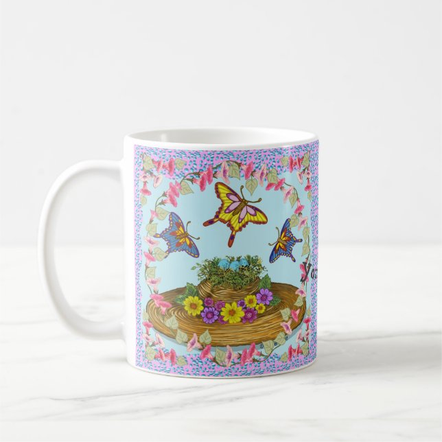 Caneca De Café Ninho de Chapéu de Flor  (Esquerda)