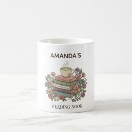 Caneca De Café Ninho de Leitura Aconchegante Nome Personalizado C