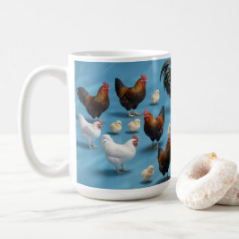 Caneca De Café Ninho de Pintinhos e Frangos