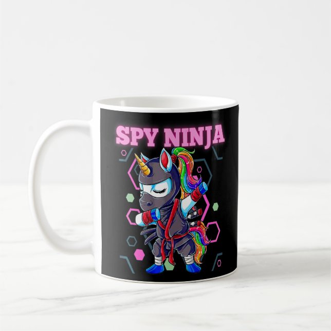 Caneca De Café Ninja Gamer Unicorn Ninja Ninja (Esquerda)