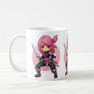 Caneca De Café Ninja Girl Rosa