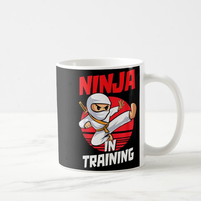 Caneca De Café Ninja In Training Costume Party Warrior Boys Girls (Direita)