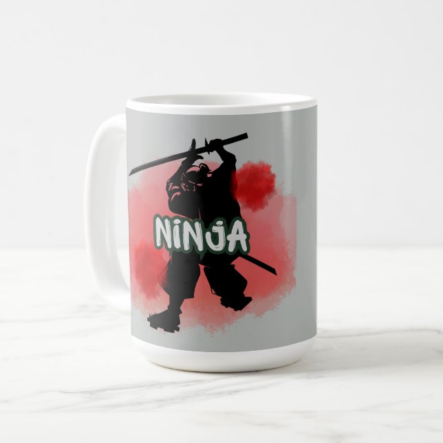 Caneca De Café Ninja Lua de Sangue (Frente Esquerda)