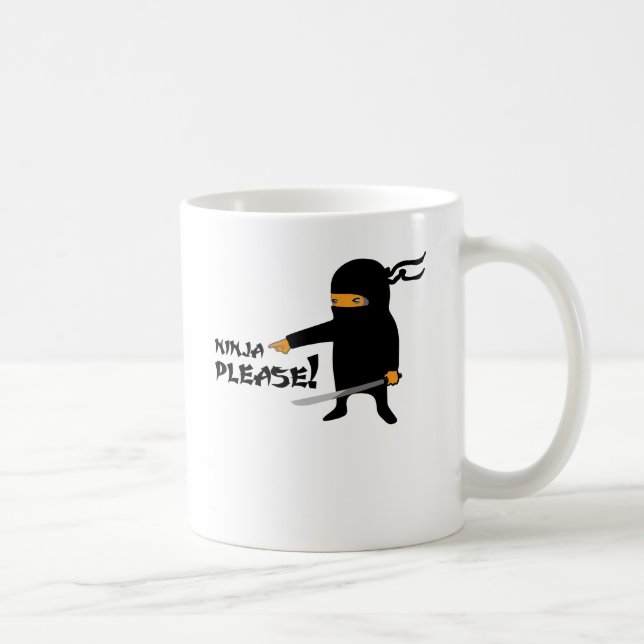 Caneca De Café Ninja por favor! (Direita)