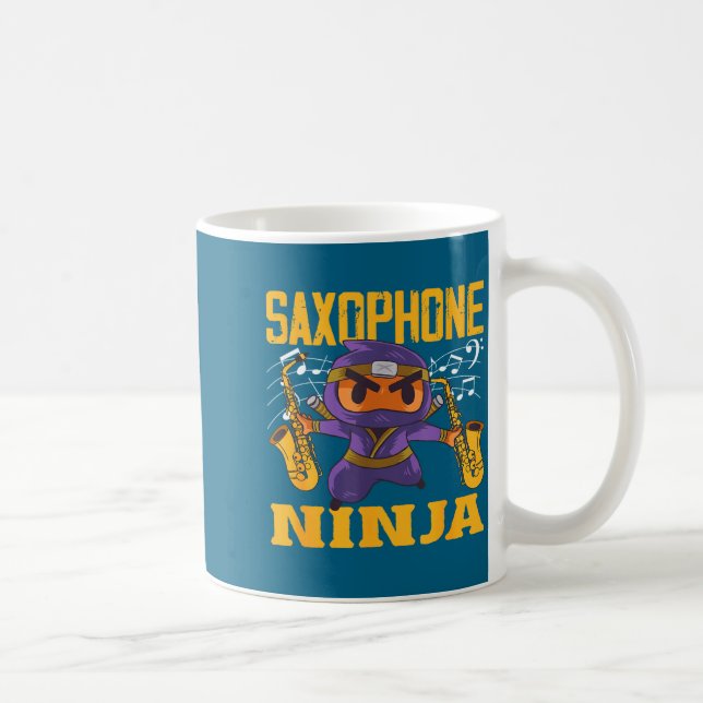 Caneca De Café Ninja Saxophone Saxophonist World (Direita)