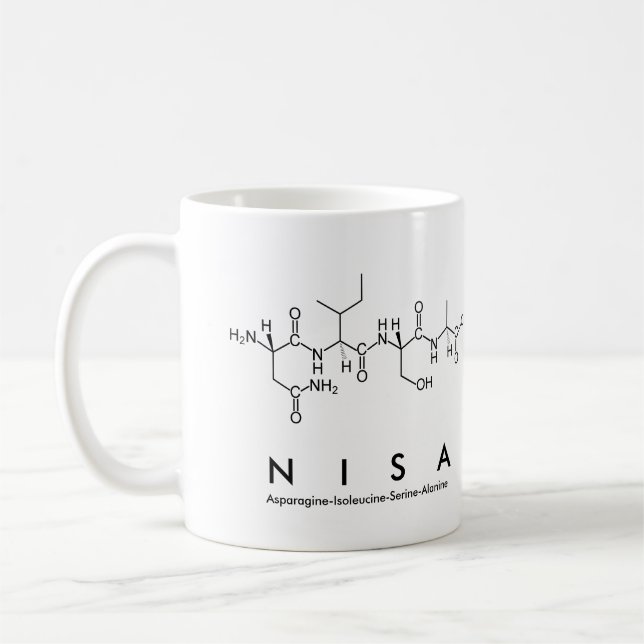 Caneca De Café Nisa peptide name mug (Esquerda)