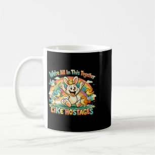 Caneca De Café Nisto Estamos Juntos Como Reféns-Coelho E Pássaro
