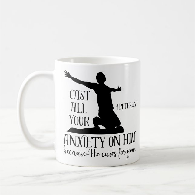 Caneca De Café NIV 1 Peter 5:7... - ... - ....................... (Esquerda)