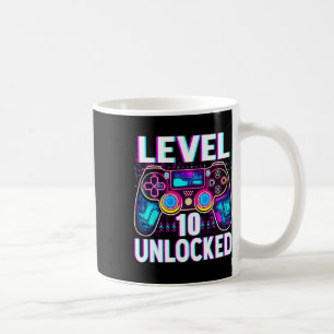 Caneca De Café Nível 10 Camisa Desbloqueada Geek 10t de jogador d