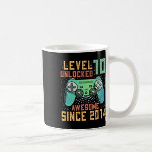 Caneca De Café Nível 10 Desbloqueado 10º Aniversário 10 Anos