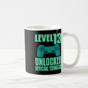 Caneca De Café Nível 13 Desbloqueado Adolescente Gamer Aniversári