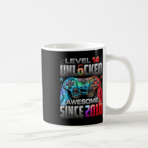 Caneca De Café Nível 14 Desbloqueado Incrível Desde o 14º Anivers